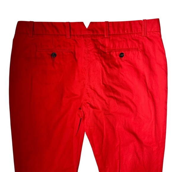 Lacoste Red Cotton Straight Leg Pants Women’s Size 10 - Picture 6 of 11